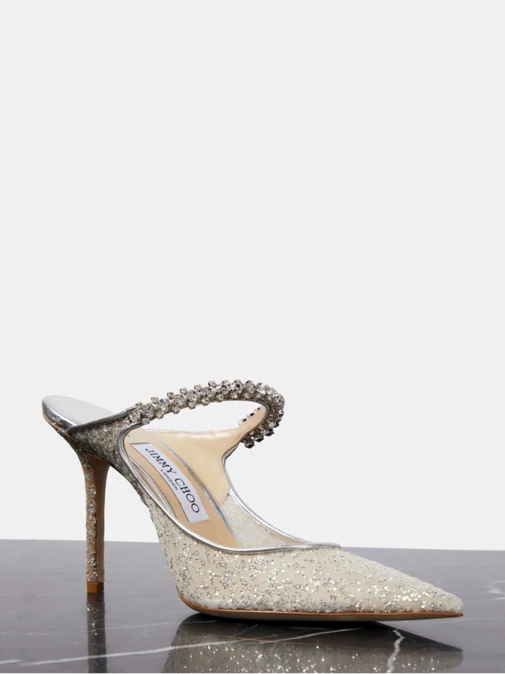 Jimmy Choo Tulle Glitter Bing Heels - Picture 3 of 12